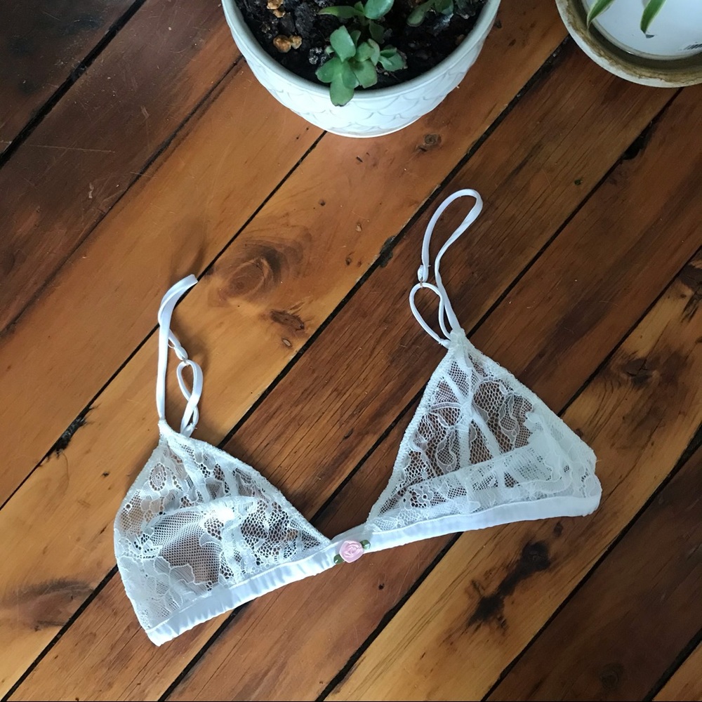 Lovers + Friends lace triangle bra